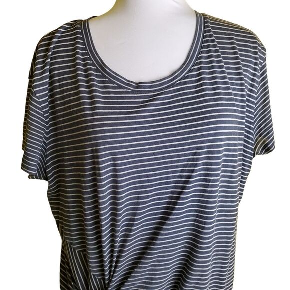 Vince Striped Knot Detail T-Shirt Dress Size Large - Picture 6 of 11